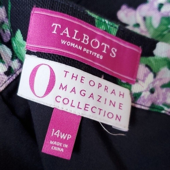TALBOTS OPRAH COLLECTION HYDRANGEA BLUE FLORAL COTTON SKIRT SIZE 14W PETITE - Picture 5 of 8